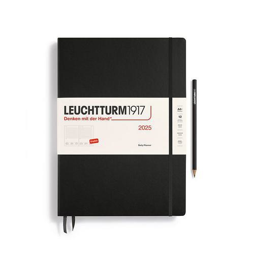 Leuchtturm, Black, Planners, Art & School, 2025, A4, Master, Daily, 816328